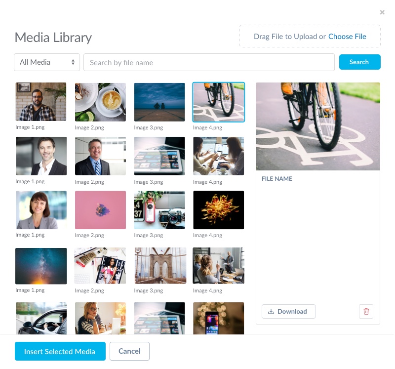 Media Library Modal on a modular page