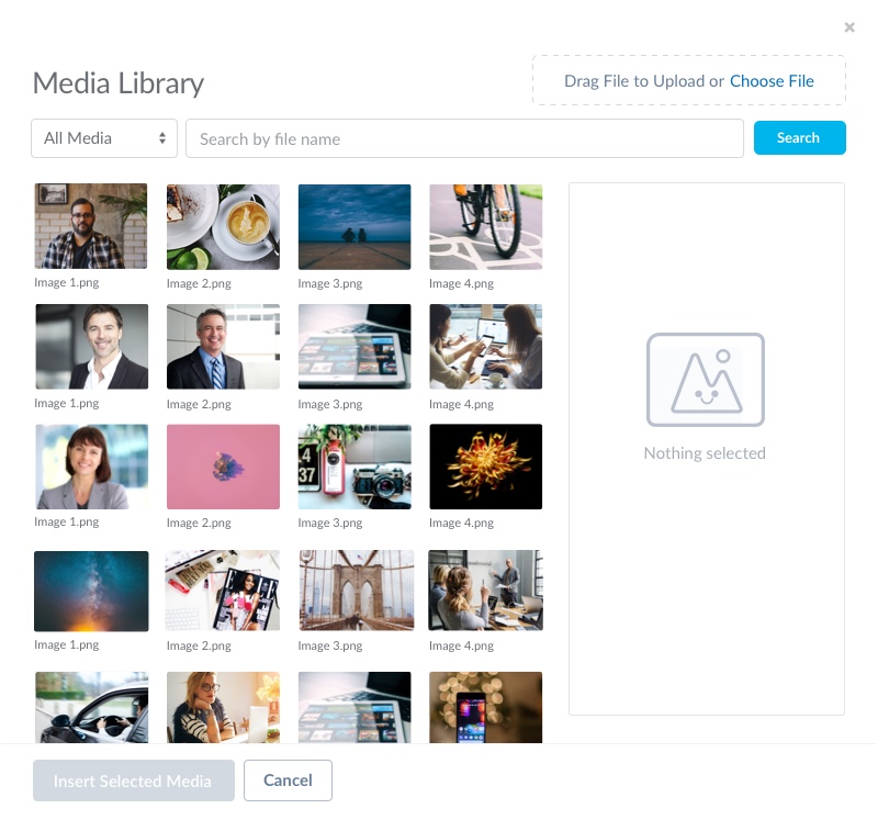 Media Library Modal on a modular page