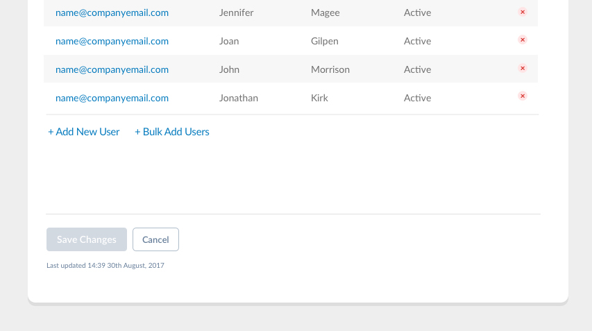 Table actions are shown under the table on the left by default