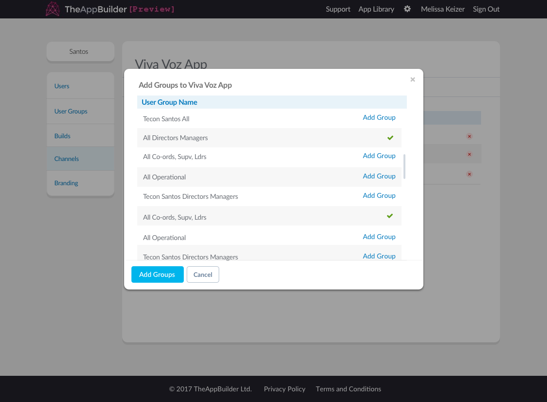 table inside modal window