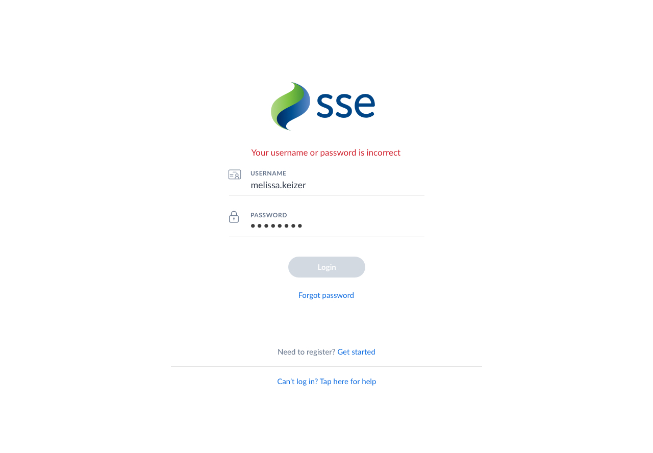 login page