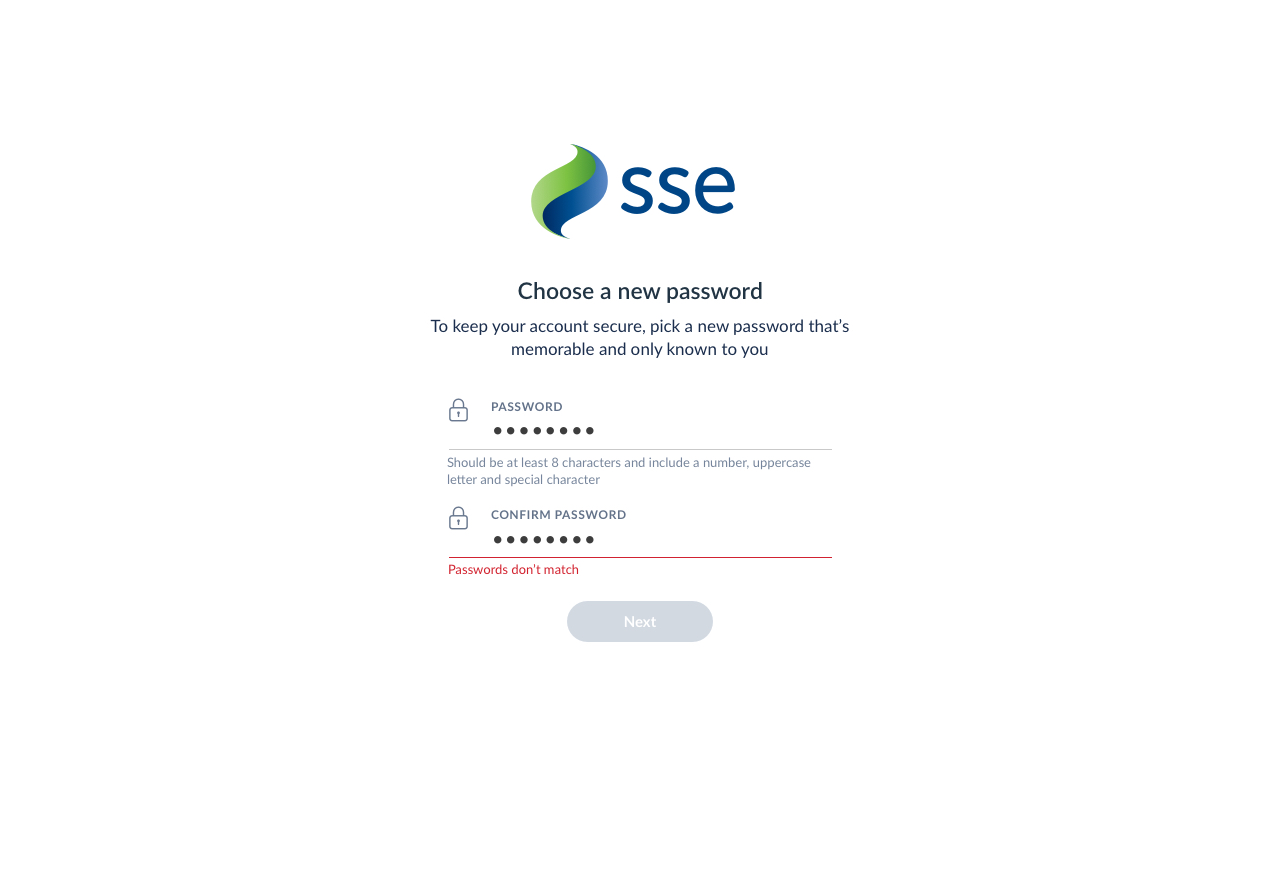 login page